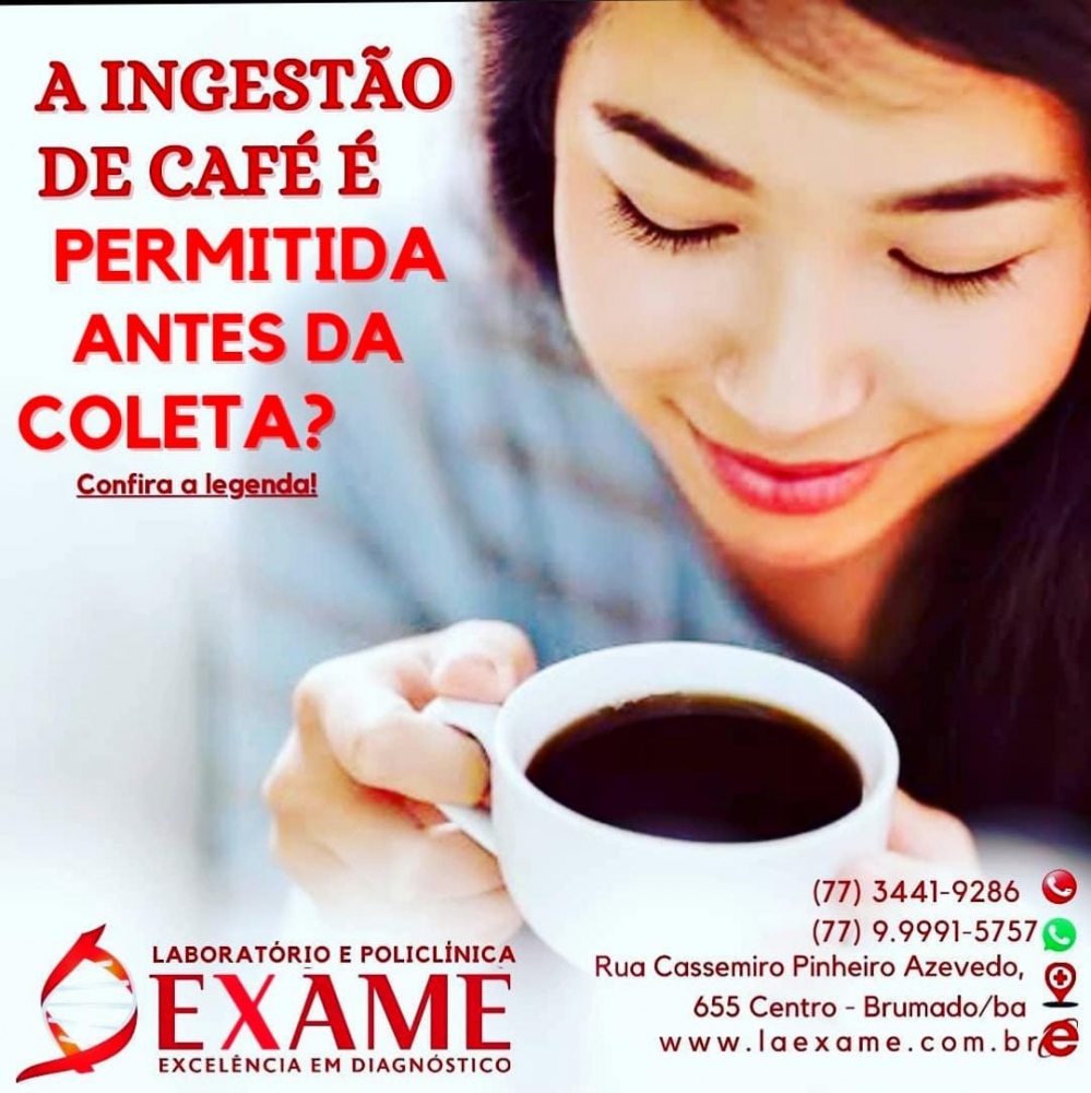 Pode tomar café antes da coleta?